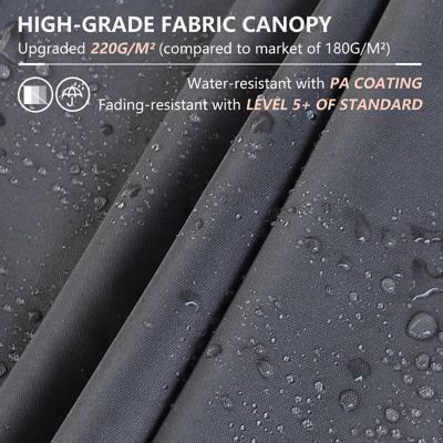 Image showing 7 th Veikous 10 ft. x 10 ft. Aluminum Outdoor Patio Pergola with Retractable Sun Shade Canopy Cover, Gray