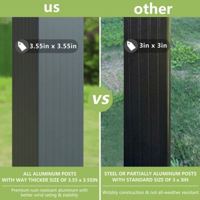 Image showing  10ft W x 10ft D Aluminum Pergola Outdoor with Beige Retractable Canopy