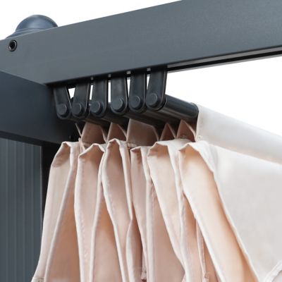 Image showing 8 th Veikous 10ft W x 10ft D Aluminum Pergola Outdoor with Beige Retractable Canopy