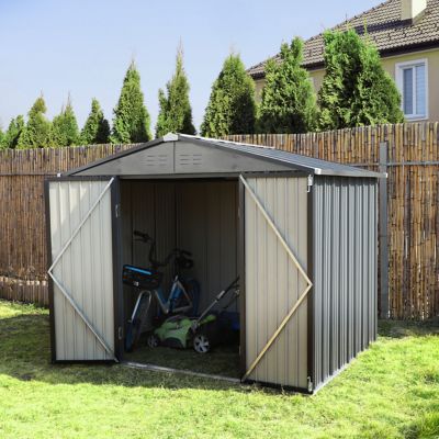 Image showing  Outdoor Steel Storage Shed with Lockable Doors, 8 ft. x 6 ft.