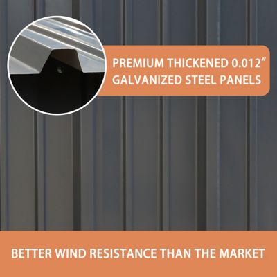 Image showing  Outdoor Steel Storage Shed with Lockable Doors, 8 ft. x 6 ft.