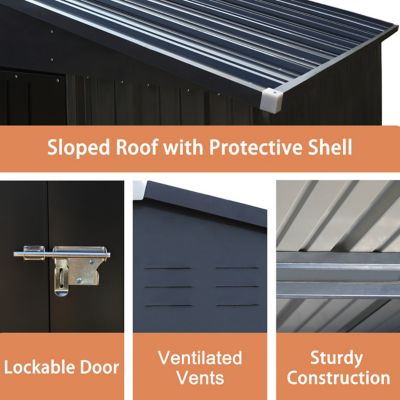 Image showing  8 x 8ft. Metal Storage Shed, Gray