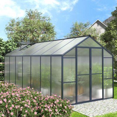 Veikous 8 ft. x 14 ft. Walk-In Garden Greenhouse Sunroom House for Plants