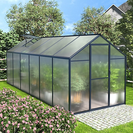 Veikous 6 ft. x 12 ft. Walk-In Greenhouse with Roof Vent