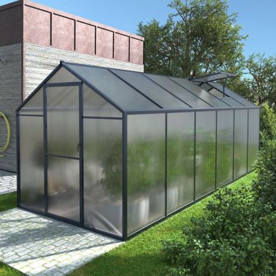 Image showing 8 th Veikous 6 ft. L x 12 ft. W Walk-In Greenhouse with Roof Vent