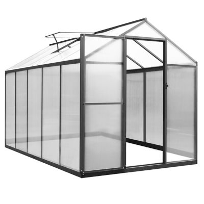 Image showing  6 ft. L x 10 ft. W Walk-In Garden Greenhouse with Adjustable Roof for Outdoor
