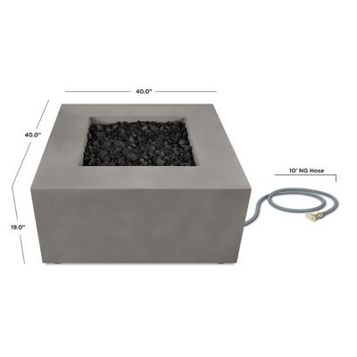 Image showing 2 th Jensen Estes Casual Square Natural Gas Fire Table, Flint