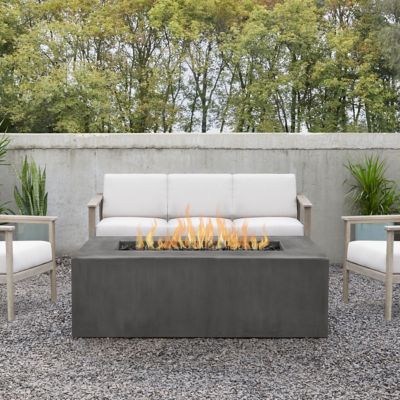 Jensen Estes Casual Rectangle Propane Fire Table, Carbon