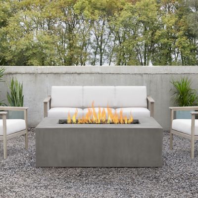 Jensen Estes Casual Rectangle Propane Fire Table, Flint