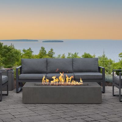 Jensen 60 in. x 30 in. Estes Low Rectangle Propane Gas Fire Table, Carbon