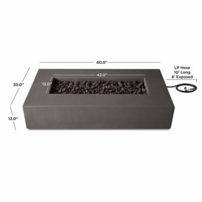 Image showing  60 in. x 30 in. Estes Low Rectangle Propane Gas Fire Table, Carbon