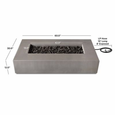 Image showing  Estes Low Rectangle Propane Fire Table, Flint