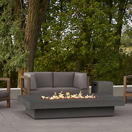 Jensen Geneva XL Rectangle Propane Fire Table, Carbon