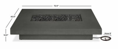 Image showing  Geneva XL Rectangle Propane Fire Table, Carbon