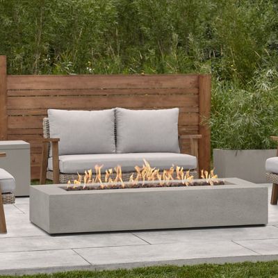 Jensen La Valle Low Long Rectangle Propane Fire Table, Flint