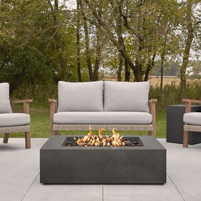 Jensen La Valle Low Square Propane Fire Table, Carbon