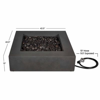 Image showing  La Valle Low Square Propane Fire Table, Carbon
