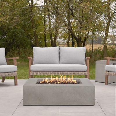 Jensen La Valle Low Square Propane Fire Table, Flint