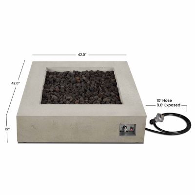 Image showing  La Valle Low Square Propane Fire Table, Flint