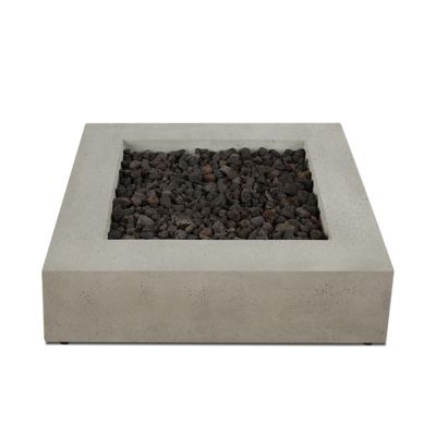Image showing  La Valle Low Square Propane Fire Table, Flint