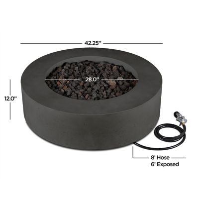 Image showing  43 in. La Valle Round Propane Gas Fire Table, Carbon