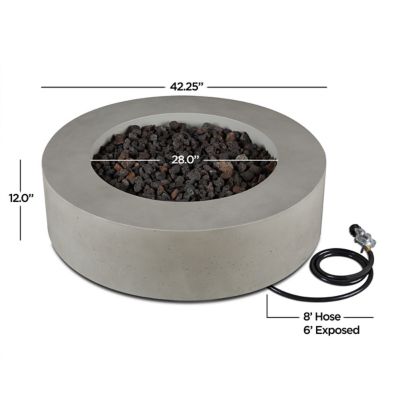 Image showing  La Valle Round Propane Fire Table, Flint