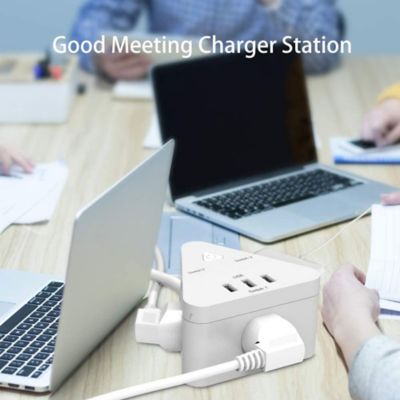 Image showing  Indoor Smart Triangle Wi-Fi Power Strip with 3 Outlets and 3 USB Ports