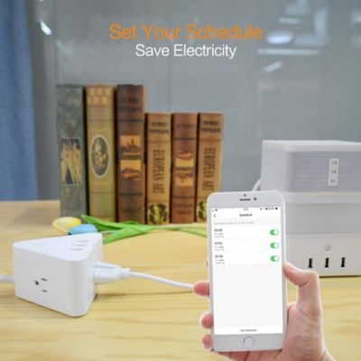 Image showing 5 th Avatar Controls Indoor Smart Triangle Wi-Fi Power Strip with 3 Outlets and 3 USB Ports
