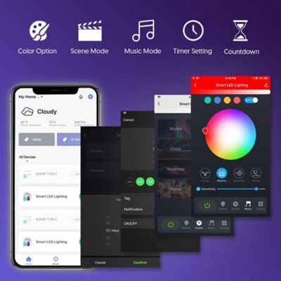 Image showing  48W Equivalent 800 Lumen Dreamcolor Smart LED Waterproof Light Strip with IR Remote, 16.4 ft.