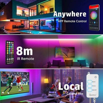 Image showing  48W Equivalent 800 Lumen Dreamcolor Smart LED Waterproof Light Strip with IR Remote, 16.4 ft.