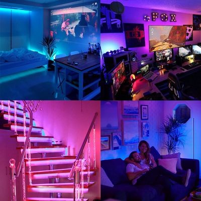 Image showing  70 Watt Equivalent 800-Lumen 16.4 ft. Smart LED Light Strip with IR Remote, Multicolor