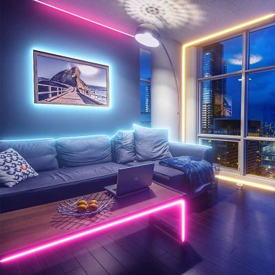 Image showing 6 th Avatar Controls 70 Watt Equivalent 800-Lumen 16.4 ft. Smart LED Light Strip with IR Remote, Multicolor