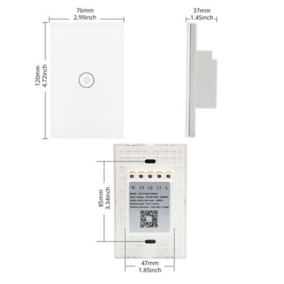 Image showing 5 th Avatar Controls 110-240VAC Smart Wi-Fi Touch Switch, 1 Gang