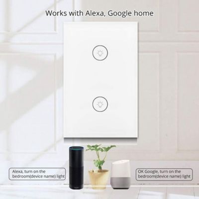 Image showing  110-240VAC Smart Wi-Fi Touch Switch, 2 Gang