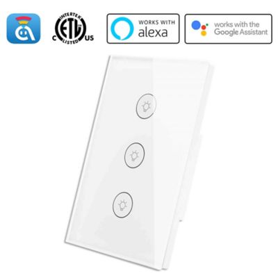 Image showing  110-240VAC Smart Wi-Fi Touch Switch, 3 Gang