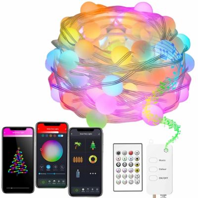Avatar Controls 32.8 ft. 66-Light Outdoor Globe LED Dreamcolor Smart String Lights with IR Remote