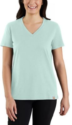 Carhartt Women's TENCEL Blend Relaxed Fit Lightweight V-Neck Short-Sleeve T-Shirt