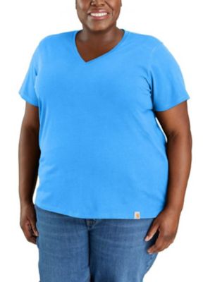 Image showing  Women's TENCEL Blend Relaxed Fit Lightweight V-Neck Short-Sleeve T-Shirt