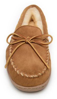 Minnetonka Men's Sheepskin Hardsole Moccasin Slippers