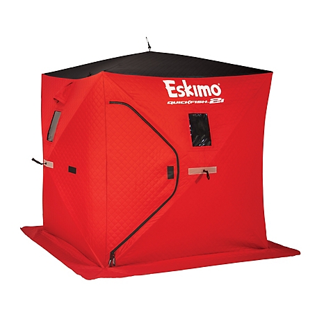 Eskimo QuickFish 2i, Pop-Up Portable Shelter, Insulated, Red, Two Person