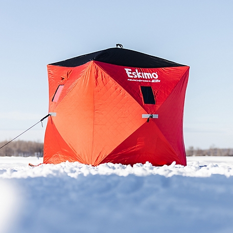 Eskimo QuickFish 2i, Pop-Up Portable Shelter, Insulated, Red, Two Person