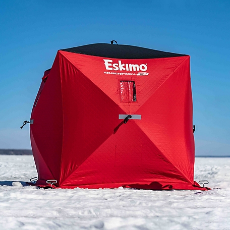 Eskimo QuickFish™ Pop-up Portable Ice Fishing Shelter, Red, 2-Person  Capacity, 69151, Portable Ice Fishing Shacks