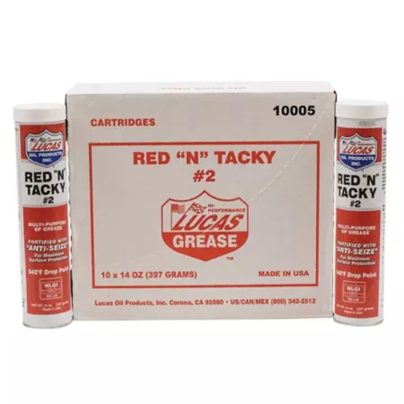 Stens Lucas Oil Red 'N Tacky Grease 14 oz Pack of 10 Mower Accessories