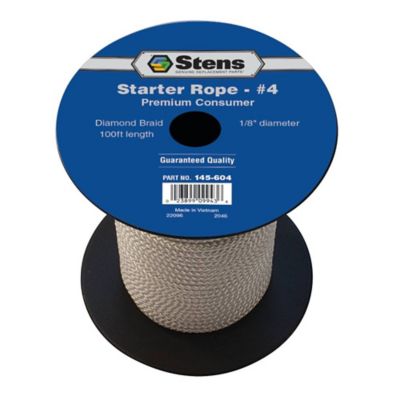 Stens 100 ft. Diamond Braid Starter Rope for 4-Cycle Applications and More, 1/8 in. Diameter, #4