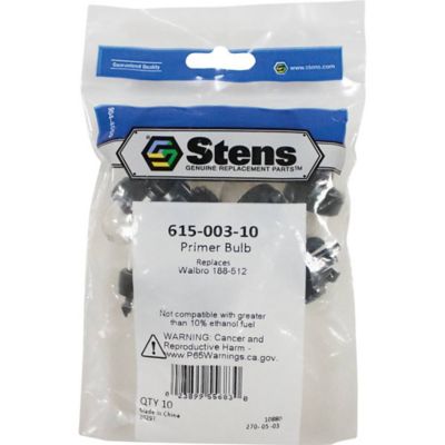 Image showing  Primer Bulbs for Walbro WT-23A, WYJ-33, WYJ-34, WYJ-45, WYJ-92, WYJ-94 and WYJ-86 Carburetors, 10-Pack