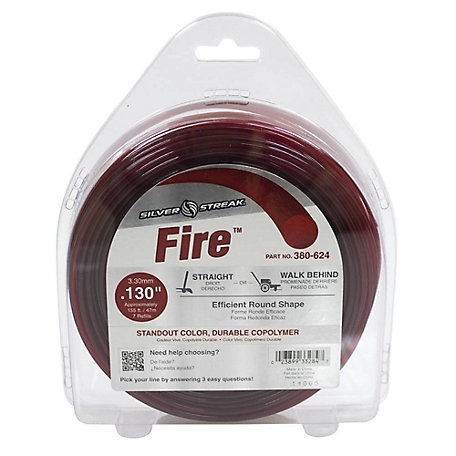 Stens 0.130 in. x 155 ft. Silver Streak Fire Trimmer Line for Echo 310130064, Shindaiwa 13001, Red