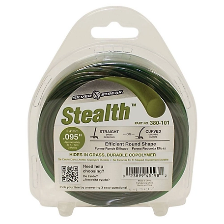 Stens 0.095 in. x 40 ft. Silver Streak Stealth Trimmer Line, Clam Shell, Green