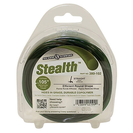 Stens 0.105 in. x 30 ft. Silver Streak Stealth Trimmer Line, Clam Shell, Green