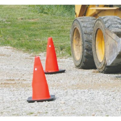 Image showing  18 in. Safety Cone, Red/Orange with Black Base
