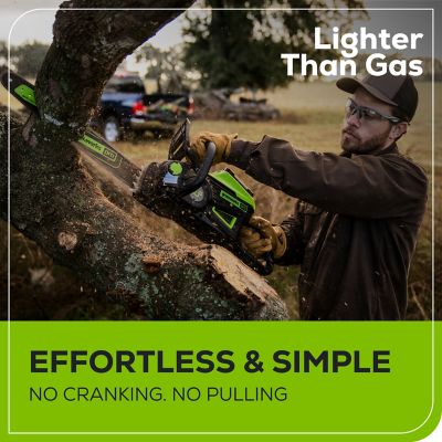 Image showing 5 th Greenworks 18 in. 60V Cordless Chainsaw, Battery and Charger Included, 0.050 in. Gauge